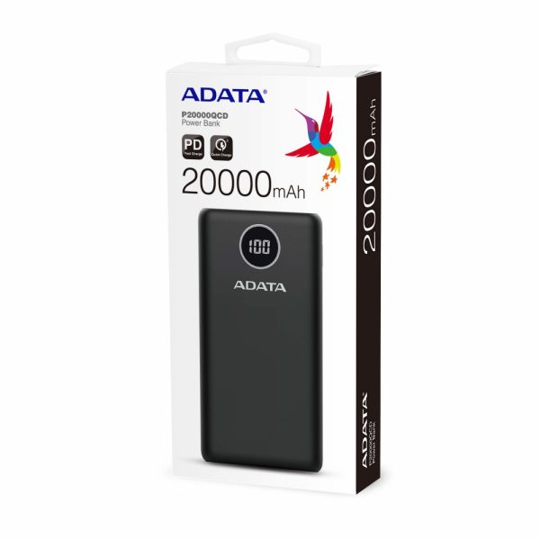 Cargador Portátil Adata P20000QCD, 20.000mAh, Negro Movilidad Vica - Image 3