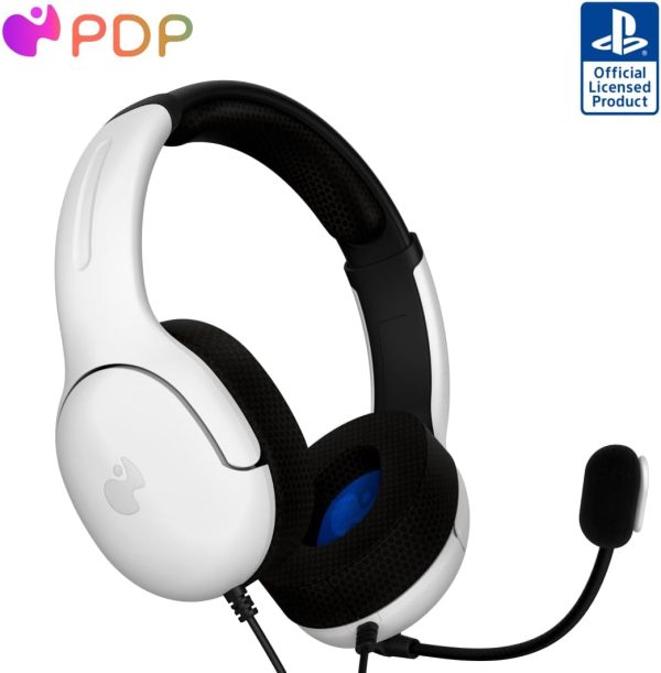 PDP AIRLITE Wired Stereo Gaming Playstation Headset with Noise Cancelling Boom Microphone: PS5/PS4/PS3/PC (Frost White) Gaming Performance Designed