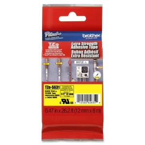 Cinta Brother TZeS631 Negro sobre Amarillo, 12mm x 8m Consumibles Brother