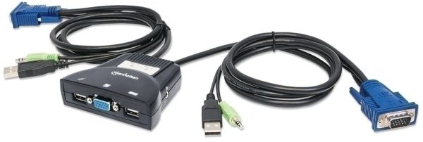 SWITCH KVM 2 PTOS USB Y 2PTOS VGA 3.5MM 1920X1440 CON CABLES Switch Manhattan - Image 2