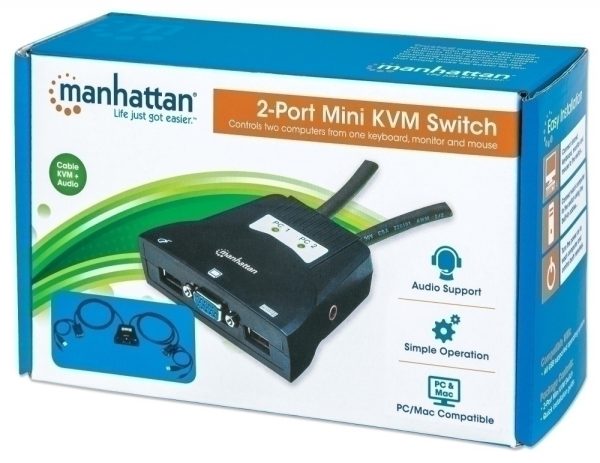 SWITCH KVM 2 PTOS USB Y 2PTOS VGA 3.5MM 1920X1440 CON CABLES Switch Manhattan - Image 5