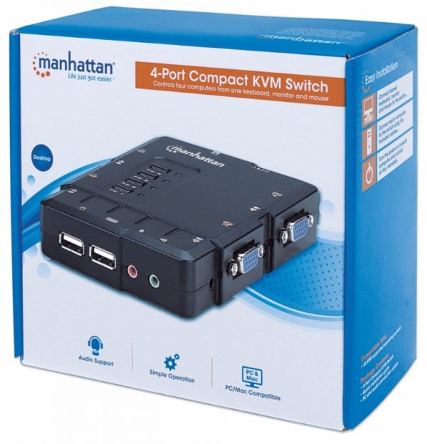 SWITCH KVM 4 PTOS USB Y 4PTOS VGA 3.5MM 1600X900 CON JUEGO CABLES Switch Manhattan - Image 6