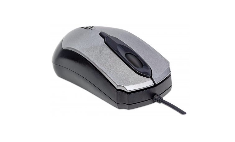 MOUSE OPTICO USB EDGE ALAMBRICO GRIS Apuntadores Manhattan