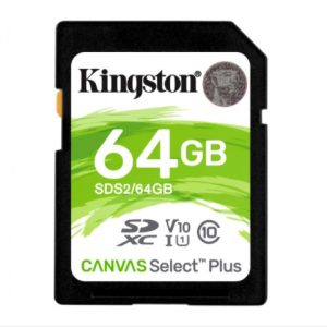 SDXC MEMORIA KINGSTON 64GB CANVAS SELECT PLUS 100R C10 UHS-I U Memorias Flash Kingston